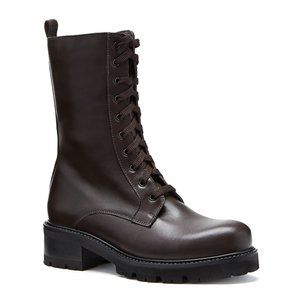 La Canadienne Capri Combat Boot Dark Brown Leather 8.5 39